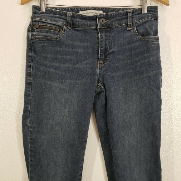 Chico's Jeans Platinum Denim Ultimate Fit Slim Leg Ankle Crop Size 0 29x27‎ Blue - Picture 6 of 11